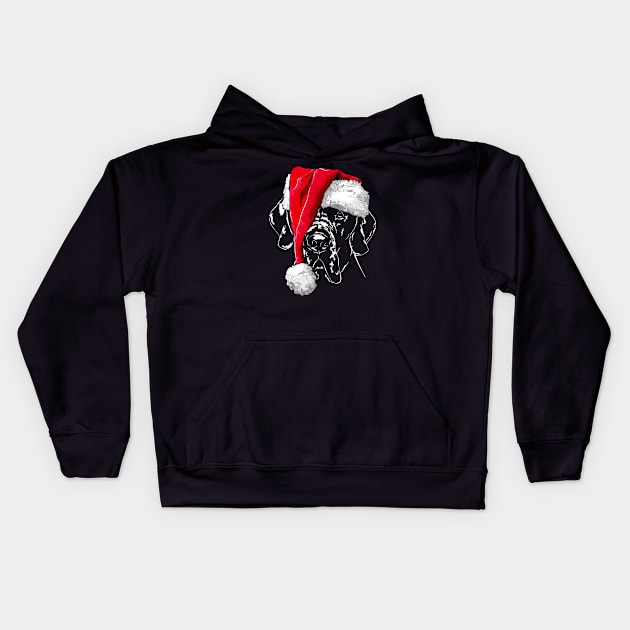 Santa Great Dane Christmas dog gift Kids Hoodie by wilsigns